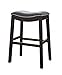 HomeRoots Vinyl, Wood, Steel 25" Espresso and Gray Saddle Style Counter Height Bar Stool