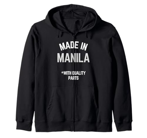 Hecho en Manila Lema Divertido Nacido En Manila Sudadera con Capucha