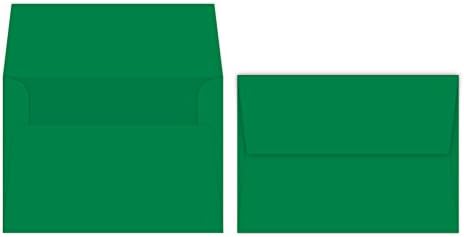 Green A7 Bright Color Envelopes - 5 1/4 x 7 1/4 Inches - Perfect for 5x7 Photos, DIY Arts and Crafts Cards - for Professional and Homemade Projects - Value Pack of 50 Envelopes