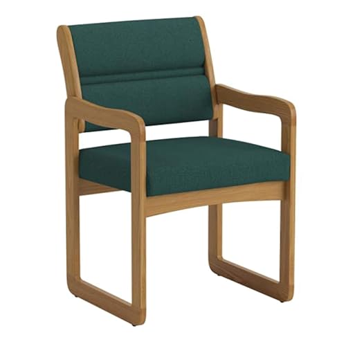 Valley Guest Chair in Medium Oak - Foliage Green