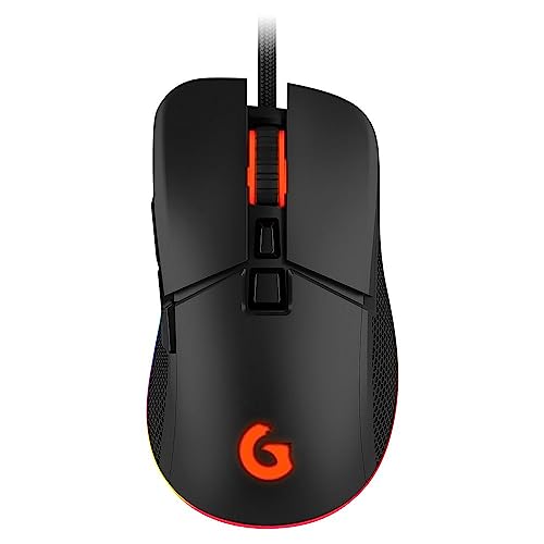 Geonav Mouse Gamer Ghost Light GOOD GAME, 7 Botões, Sensor Óptico Pixar 3327, com DPI de até 12.400, LED RGB 11 efeitos programáveis, G3MS02BK, Preto