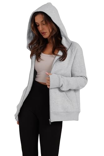 Xieerduo Womens Hoodies Y2K Fall Outfits Women Trendy Workout Jackets Fleece Hoodie Winter Tops 2024 Grey S thumb #2