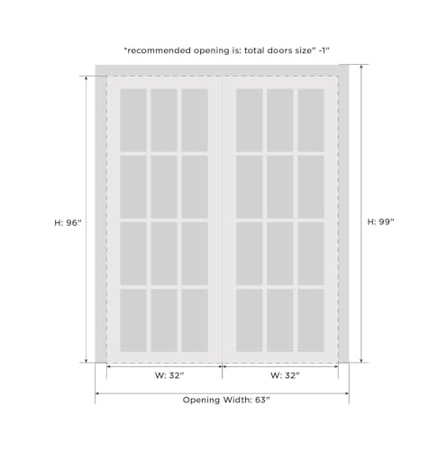 Image of Sartodoors Interior Door 3094 Closet Bypass Doors White with Black Opaque Glass Solid MDF Modern Design 64 x 96 in