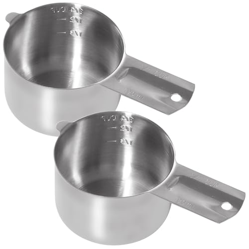 Set de 2 vasos medidores de acero inoxidable 3/4 taza
