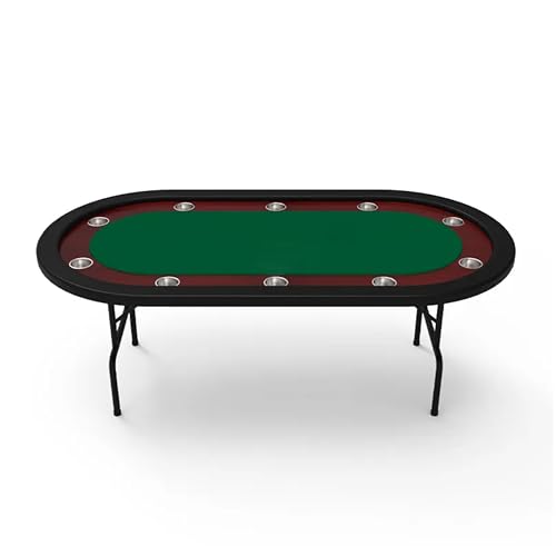 Image of Folding Poker Table for Beginner or Serious Poker Player (Green Oval Limited Edition) (Oval Classic)
