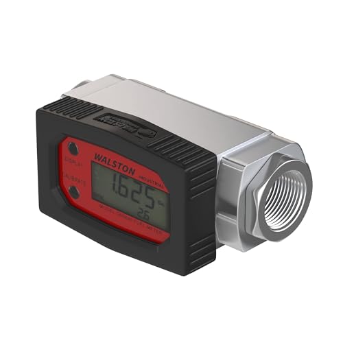 Walston Industrial GH-5640 Digital Fuel Meter 3/4 Inch, Heavy Duty Fuel Meter for Diesel, Gasoline, Kerosine, Lubricants, 3/4