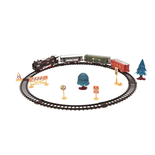 KTUXZCI Tren eléctrico con sonido realista, regalo ideal para las fiestas infantiles, alegría para toda la familia, diseñado para durar. Funciona con 5 pilas AA (no