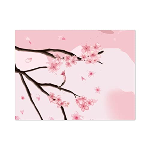 Plaque de decoration de prestige en bois cerisier en fleurs retro rose pour salon chic