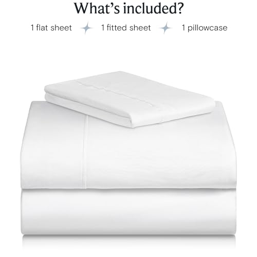 Image of LuxClub 3 PC Sheet Bed Sheets Deep Pockets 18 inch Wrinkle Free Kids Fitted Sheets Machine Washable Hotel Bedding Silky Soft - White Twin