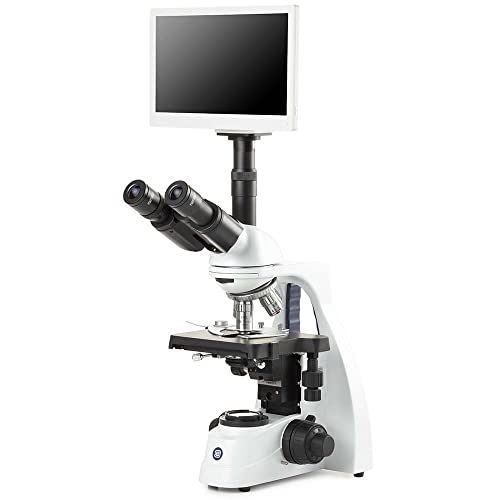 Image of bScope Trinocular Compound Microscope, HWF 10x /20mm Eyepieces and Quintuple Nosepiece with Plan PLI 4 /10 /S40 /S100x Oil Infinity Corrected IOS Objectives, with HD-Mini Camera Globe Scientific | Euromex