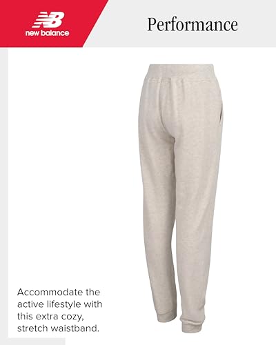 Image of New Balance Girls Sweatpants, Fleece Joggers, Drawstring Waist & Pockets | Cozy Warmth, Ribbed Ankle Cuffs, Stretchy Elastic Comfort for School, Dance, Sports & Everyday Play, Youth Kids