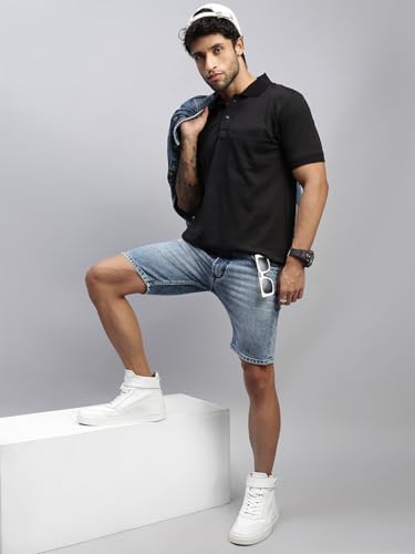 Image of Lux Nitro Men's Polo T-Shirt with Pocket | Cotton Rich Brasso Jacquard | Modern Relaxed Fit | Casual & Smart Wear