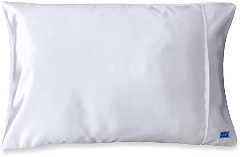 DryZzz White Satin Towel Pillowcase | Absorbent Microfiber Pillow Case for Wet Hair | Cooling Satin Pillowcase | 2-in-1 Patented Design | Hair & Skin Pillow Case Protector | Pillow Cases Standard Size