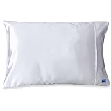 DryZzz White Satin Towel Pillowcase | Absorbent Microfiber Pillow Case for Wet Hair | Cooling Satin