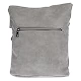 Christian Wippermann Damen Tasche Schultertasche Umhängetasche Crossover Bag Leder Optik Handtasche Grau