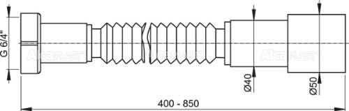 Waste Trap 1 1/2bstp (1.882Inch) to 40/50mm - Universal - Flexi Waste - Bath - Sink - Flexible Pipe Connector - Image 2