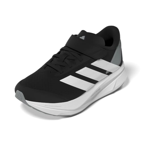 adidas Duramo SL 2.0 - Zapatillas deportivas con cordones elásticos para niños, unisex, Negro Blanco Gris, 34 EU