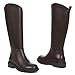 COMFITORIA Knee High Boots for Women Round Toe Flat Low Heel Boot Side Zipper Dress Long Fashion Tall Boot Fall Winter Riding Boots, Brown, Size 8