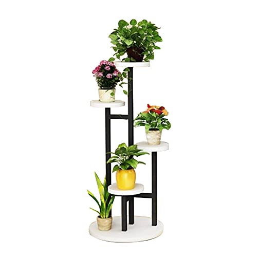 ZLBIN étagère Plante,Bois Console Metal Porte Plante,résistant Rouille Lisse imperméable 5 Étage Design Support Pot de Plantes,D Cover