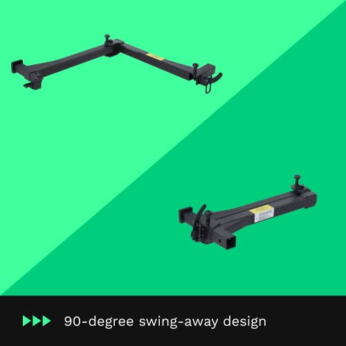 Kac Swing Away Hitch Adapter, 90-Degree Swing Away Arm, Fits 2" Hitch, 320 Lbs Heavy Weight Capacity, Hitch Mounted Bike Racks Extension Accessory For Cars, Trucks, Suvs, And Minivans #TOP4