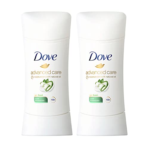 Dove Advanced Care Antiperspirant Deodorant Stick for Women Cool Essentials For 48 Hour Protection And Soft And Comfortable Underarms 2.6 oz, 12 Count
