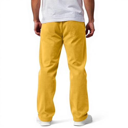 Vintage Corduroy Pants Men Big and Tall Straight Leg Casual Pants Relaxed Fit Lightweight Trendy Dress with Pockets3