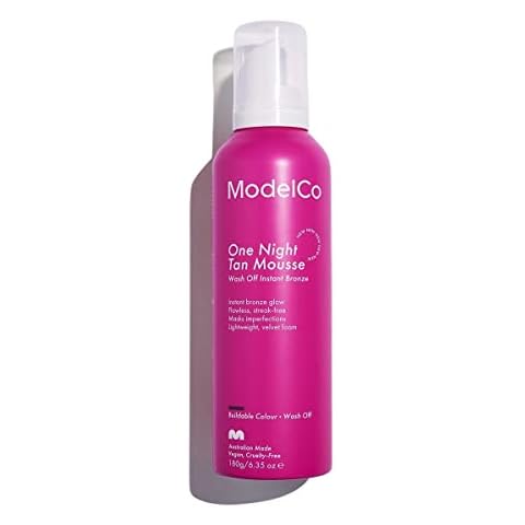 ModelCo One Night Tan Mousse - Wash-Off Instant Bronzer - Helps Blur Imperfections, Mattifies Skin - Delivers Flawless, Streak-Free Results - Glides On Smoothly And Easily - 6.35 Oz Self-Tan Mousse Cover
