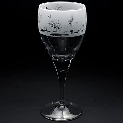 Hand Etched 'Butterfly and Dragonfly' Wine Glass Cover