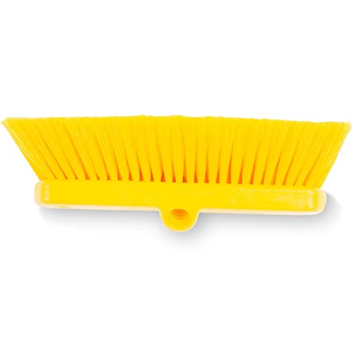 Image of SPARTA 41278EC04 Flo-Thru Plastic Wall Scrub Brush, Equipment Brush With Soft Nylex Bristles For Industrial Kitchens, Hospitals, Commercial Cleaning, 4 Inches, Yellow, (Pack of 12)