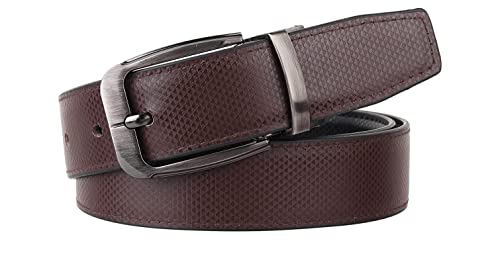 Image of JUST-STYLE Men's PU Leather Reversible Belt (Black & Brown) Size (28-46) Formal /Regular