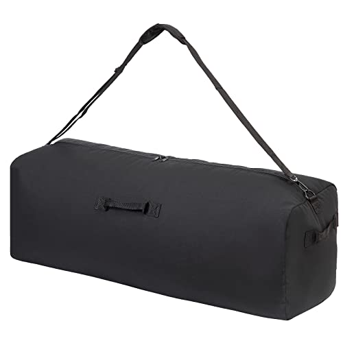 Sac en Toile de 150L Sac de Voyage Extra Grand Imperméable pour Les Sports de Plein Air et Le Camping (Noir)