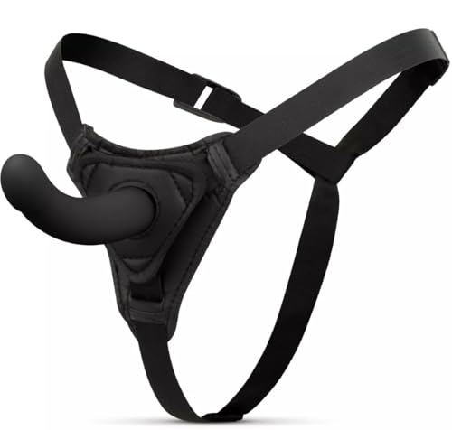 Harnais réglable universel avec insert détachable en silicone – conception ergonomique, matériau doux et flexible – longueur 150 mm – noir (Moyen (15...