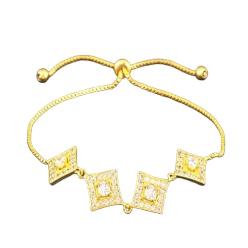Bracelet triangle de mode en zircon et or haut de gamme pour femme chic