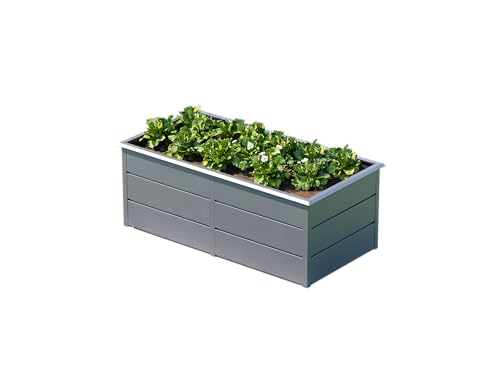 GFP Primeyard Lilly Hochbeet aus feuerverzinktem Stahl 200x100x78 cm – ergonomisch, rostfrei, mit Schneckenschutz, ideal für Garten & Balkon