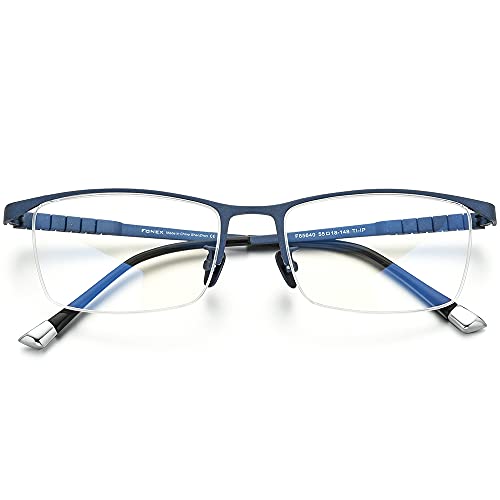 Image of FONEX Titanium Glasses Frame for Men,Square Eyewear Full Optical Eyeglasses F85641