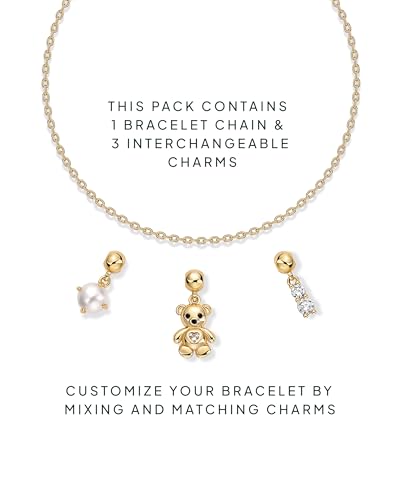 PAVOI 14K Gold Plated Bracelet for Women | Adjustable 7-Inch Sliding Ball Charm Bracelet Set with Removable Horseshoe, Heart, and Cubic Zirconia Charms | Trendy Gold Chain Jewelry3