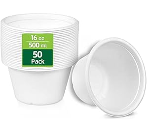 HOMURG Weiße Pappschüssel 500 ml 50 Stück