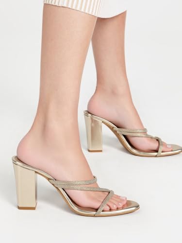Image of ELLE Women's Embellished Block Heel Slip-On sandals