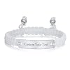 Personalized Couple Bracelets for Men Women : Handmade Custom Engraved Name Plate ID Bracelet Braided Rope His Hers Matching Bracelets for Him Her Bf gf,Valentines Day Gifts for Boyfriend Husband Wife