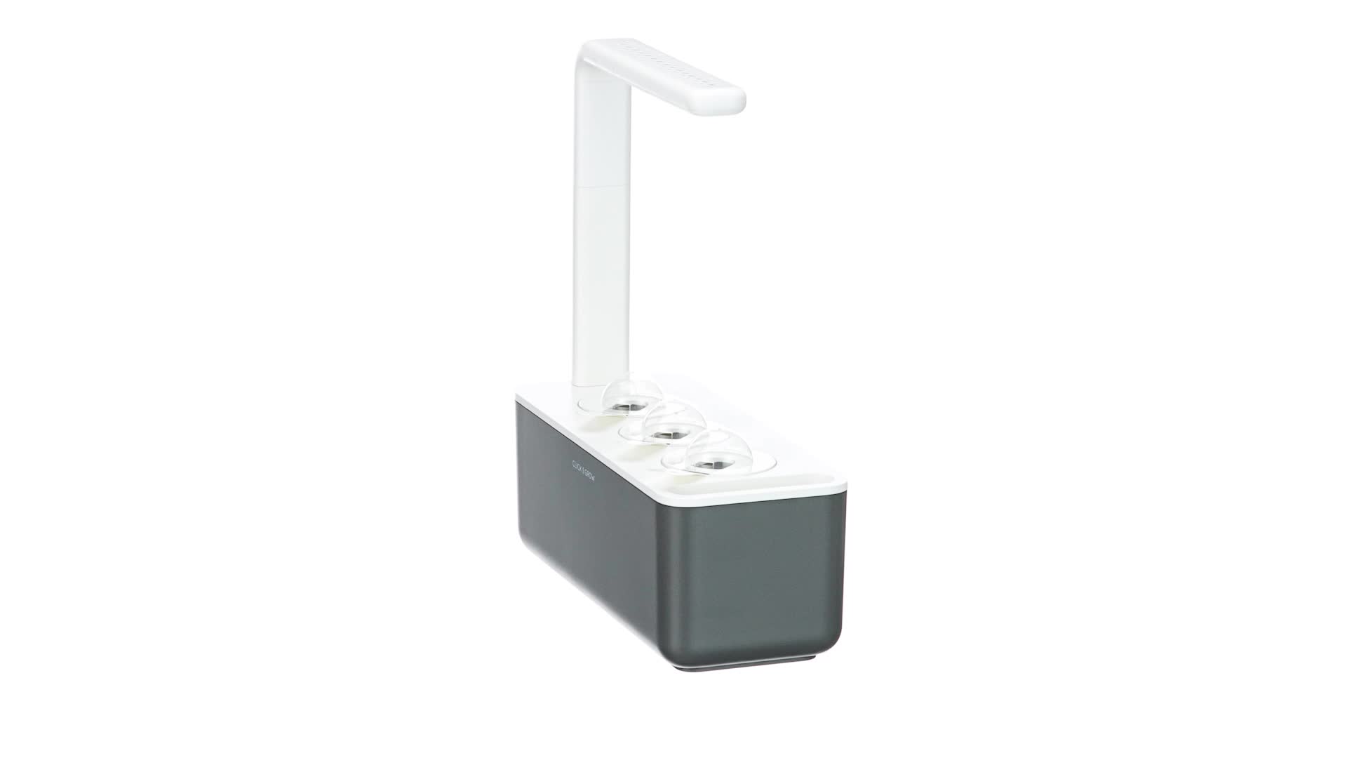 Click & Grow Indoor Herb Garden Kit with Grow Light | Smart Garden for Home Kitchen Windowsill | Easier than Hydroponics Growing System | Vegetable Gardening Starter (3 Basil Pods included), Grey