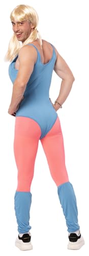 Disfraz Beerleader Para Hombre – Top Rosa Con Pechos, Falda Y Pompones Dorados