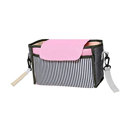 ifundom Large Capacity Portable Stroller Organizer Bag Hanging Storage for Milk Bottles Diapers and Cup Holder for Moms the Pink