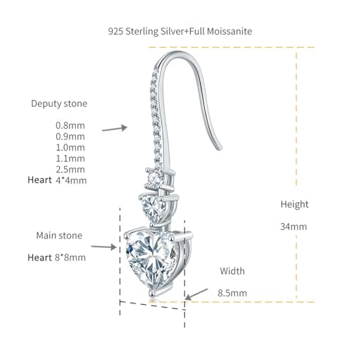 Boucles d'oreilles Coeur Moissanite Argent 925 à porter au quotidien avec élégance