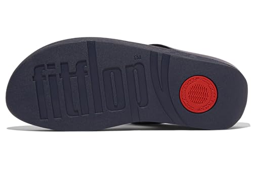 Image of FitFlop Women's Fino Crystal-Chain Leather Toe-Post Sandal