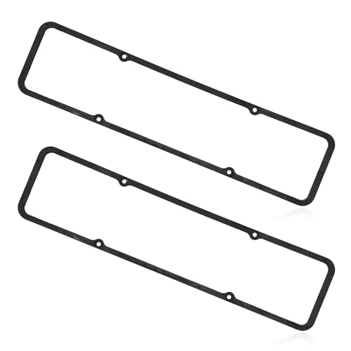 SYudwen 7484BOX Small Block Valve Cover Gasket Set Compatible with Chevy SBC 305 400 302 327 283 307 350 383 400 Race Engine Steel Core Rubber Valve Cover Gaskets