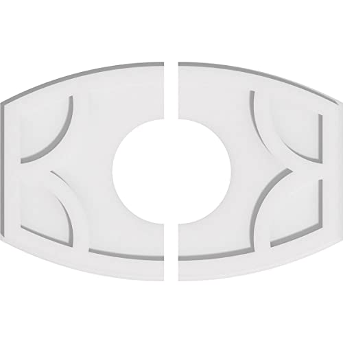 Image of Ekena Millwork CMP22X14KY2-07000 Kailey Architectural Grade PVC Contemporary, Two Piece Urethane Ceiling Medallions 22 inchW x 14 5 /8 inchH x 7 inchID x 11 3 /4 inchC x 1 inchP