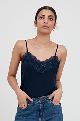 ICHI IHLIKE TO2 Top mit SpitzeJersey Top Damen Shirt, Größe:S, Farbe:Total Eclipse (14044) – Ansicht 2