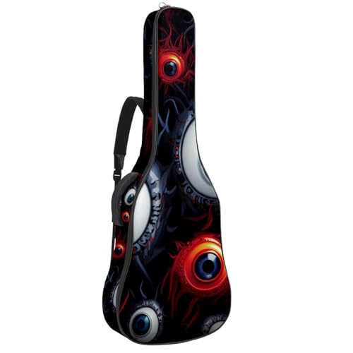 Sac guitare acoustique élégant motif Art Halloween : protection durable et finitions soignées