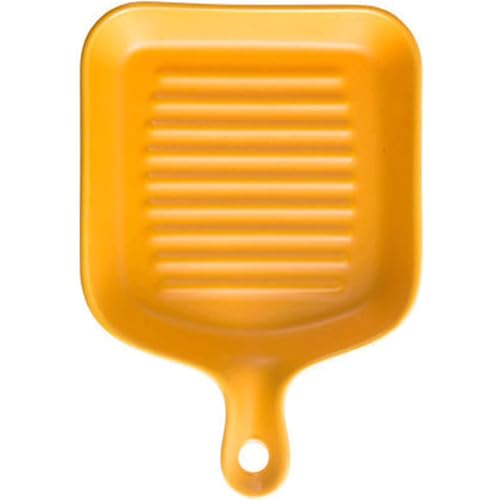 Eyawe 耐熱セラミック天板 鍋 電子レンジ調理皿 調理器具 調理 食器 器類 焼き魚に使用可能 (イエロー)