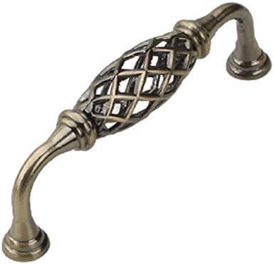 Hardware,pulls,2pcs Retro Vintage Furniture Cabinet Drawer Pull Handles and Knobs,Zinc Alloy Hollow Birdcage Bronze Handle for Kitchen Cupboard Door,Bedroom Dresser Drawer(128 mm)